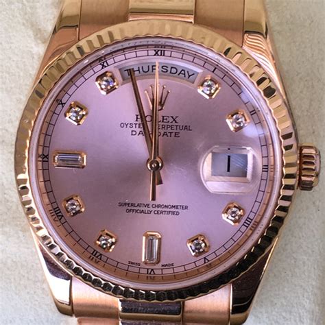 pink gold president rolex|rose gold presidential rolex price.